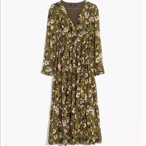 Madewell Cinch-Waist Tiered Midi Dress